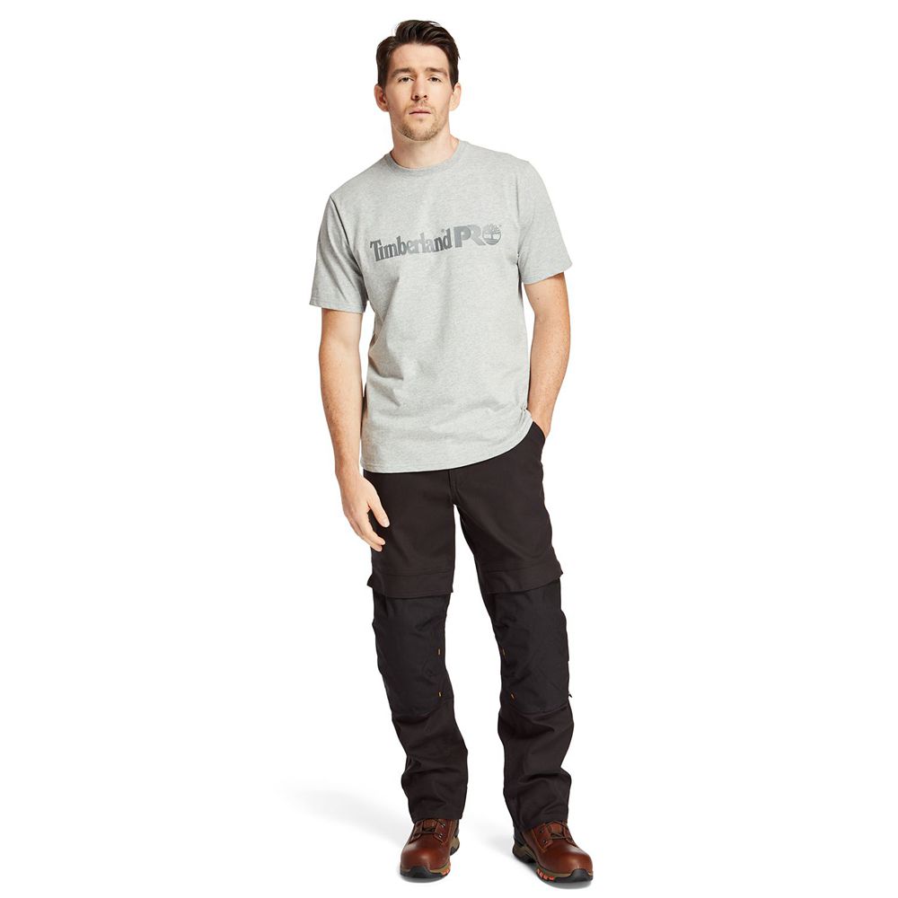 Timberland Mens T-Shirts PRO® Short Sleeve Base Plate Wicking Logo - Grey - India XE1576830